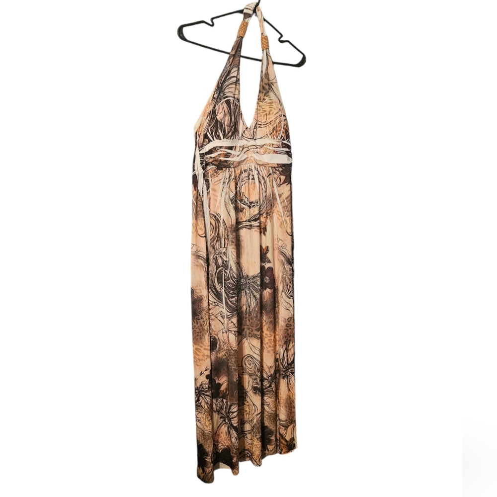 Cristina Love Women's Halter Floral Sleeveless Dress Size L